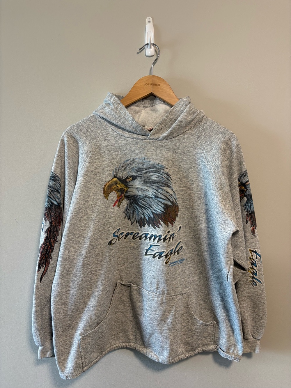 Vintage 90 Screaming Eagle Hoodie Large